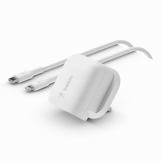 Belkin BOOST CHARGE USB-C Wall Charger 20W, USB-C PD certified with PPS + 1M USB-C to Lightning Cable