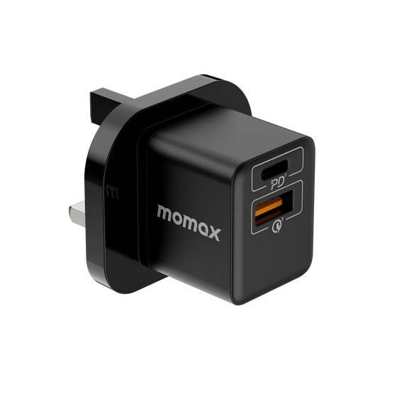 Momax OnePlug 20W 2 Port Mini Charger  Black