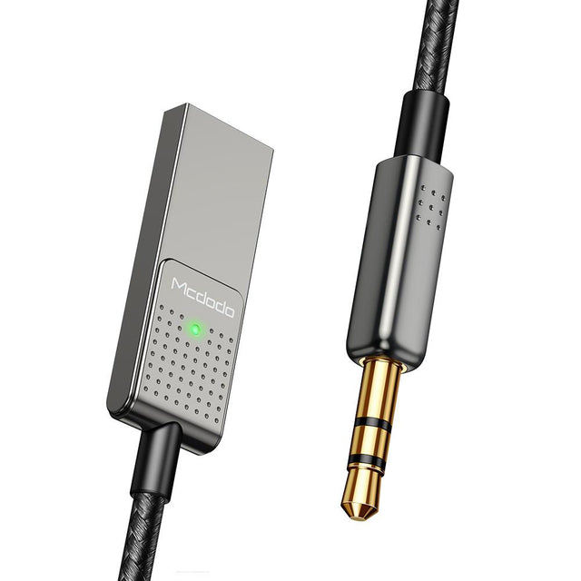 MCDODO Car Audio Wireless Receiver USB To Aux 3.5mm New Bluetooth 5.1 Premium Original Black