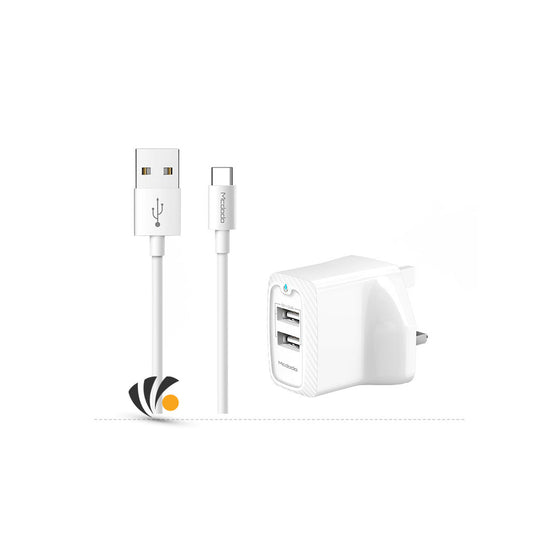 Mcdodo Charger 2 USB Port 12 WType-Ccable 1m White