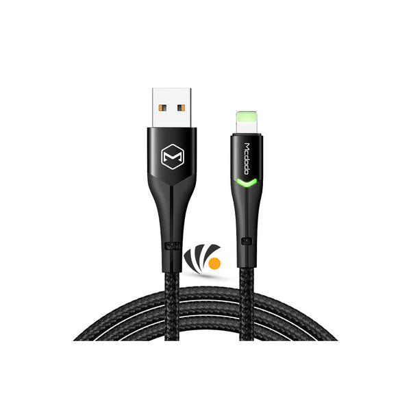 Mcdodo Magnificence Lightning Data Cable with Switching LED 1.2m Black