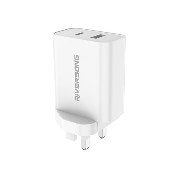RiverSong Wall Charger 65W, 2 Port PD+QC 3.0