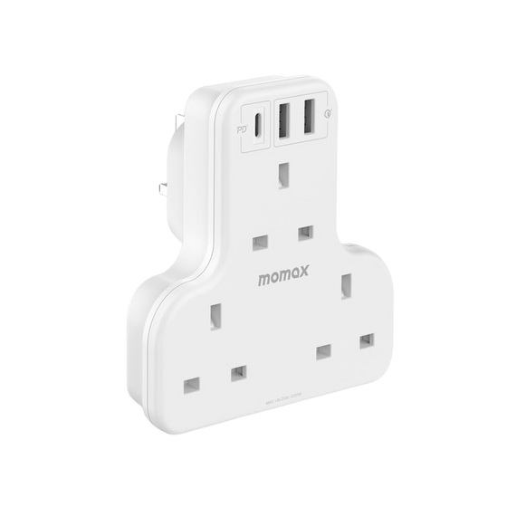 Momax ONEPLUG 3-Outlet T-shaped Extension Socket With USB