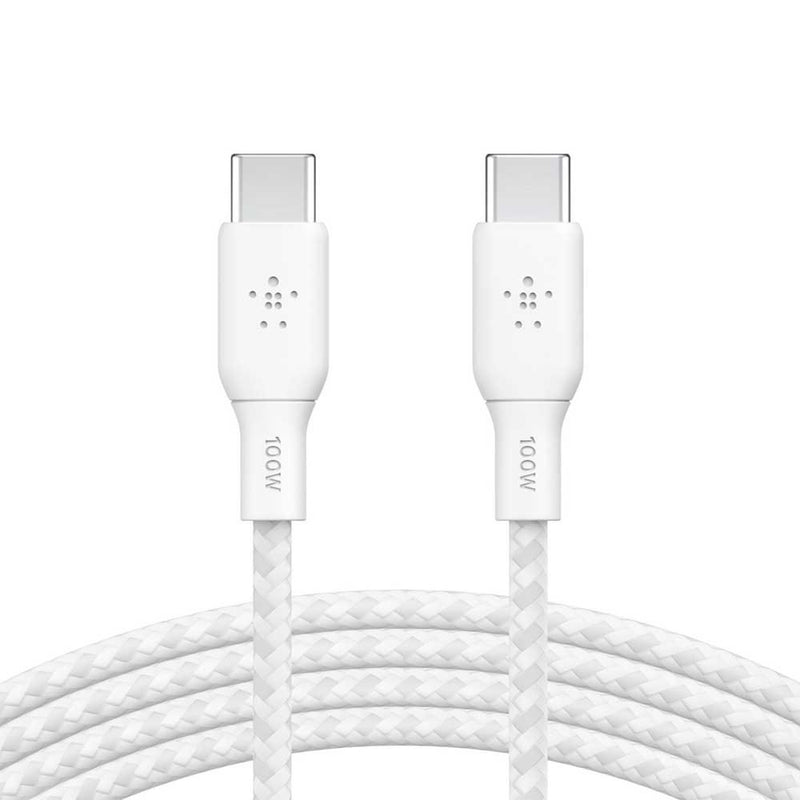 Belkin BRAIDED USBC-C 2.0 100W CABLE 3M WHT
