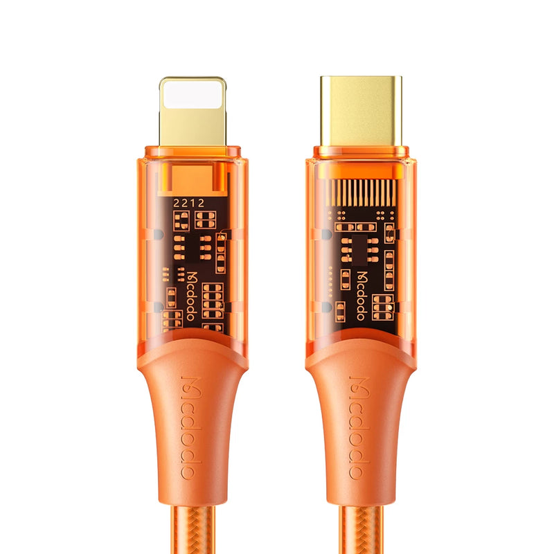 MCdodo Cable Type-C to Lightning 36W Transparent Data Cable 1.2m Orange