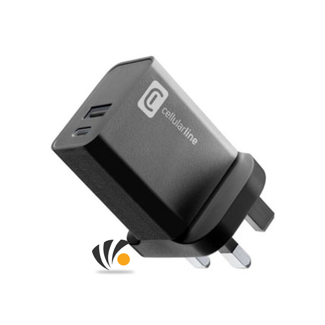 Cellularline 20Watts Dual Port Wall Charger Black