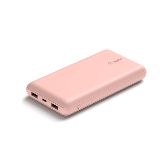Belkin USB Type-A C Power Bank for Most Smartphones, 20000mAh, Pink